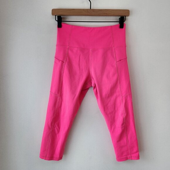 Zyia Active Leggings Hot Pink Cropped Pants Side Pockets Light and Tight 4 - Picture 1 of 7